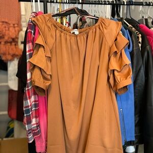 WONDERLAND Ruffle Sleeve Mini Dress